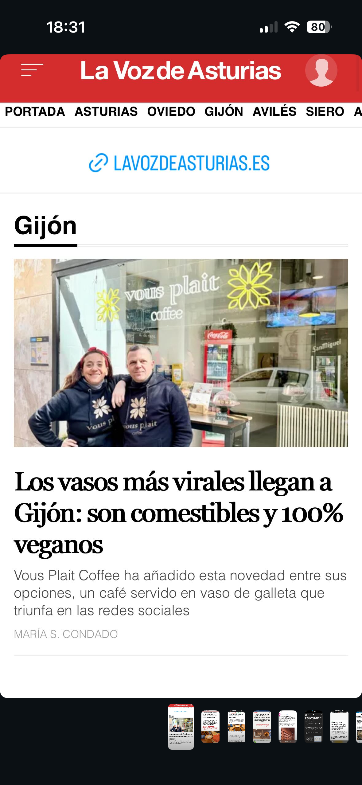 Artículo vasos comestibles
